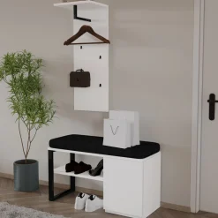 Benk-Uniqo Hallstativsett 35x90x35 cm Hvit