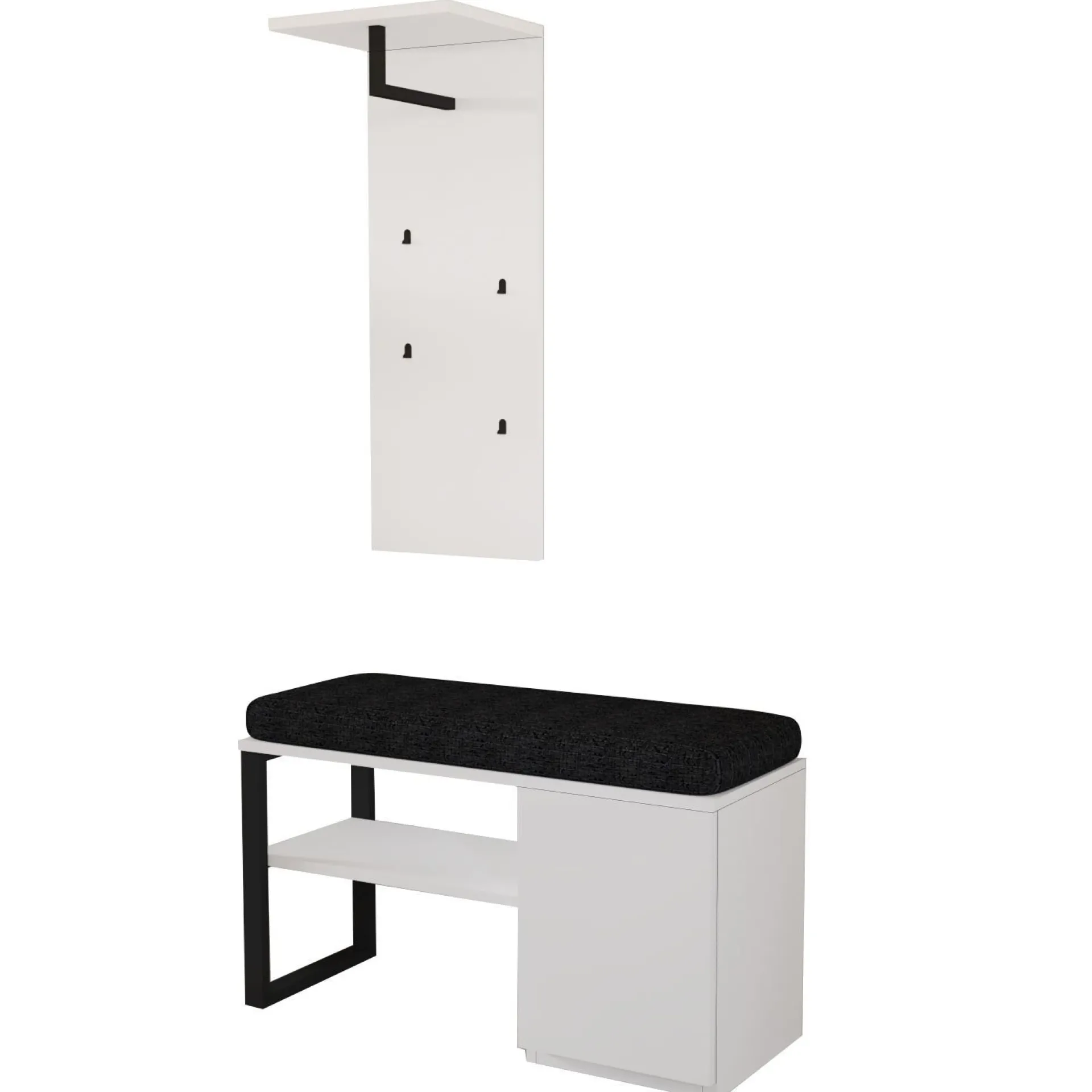Benk-Uniqo Hallstativsett 35x90x35 cm Hvit
