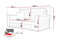 Upperud 3-seters Sovesofa