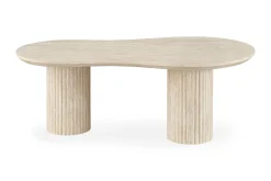 Andrarum Uppveda Asymmetrisk Sofabord Travertin Utseende 130x70 cm