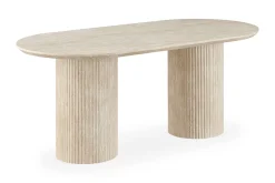 Andrarum Uppveda Ovalt Spisebord 180x90 cm Travertin Utseende