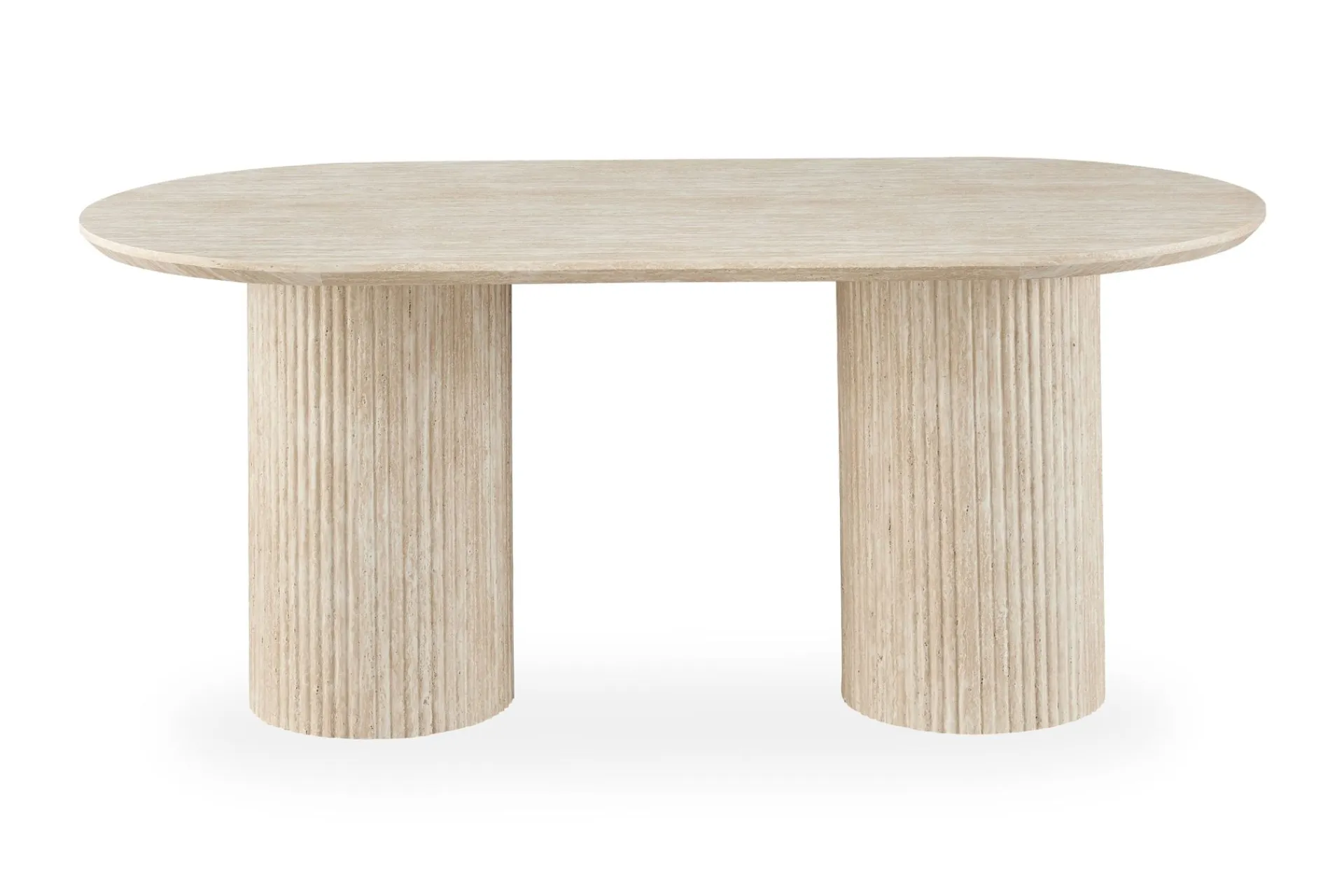 Andrarum Uppveda Ovalt Spisebord 180x90 cm Travertin Utseende