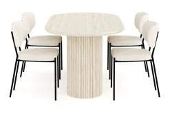 Andrarum Uppveda Spisegruppe 180 cm Oval med 4 Gemmiano Spisestoler