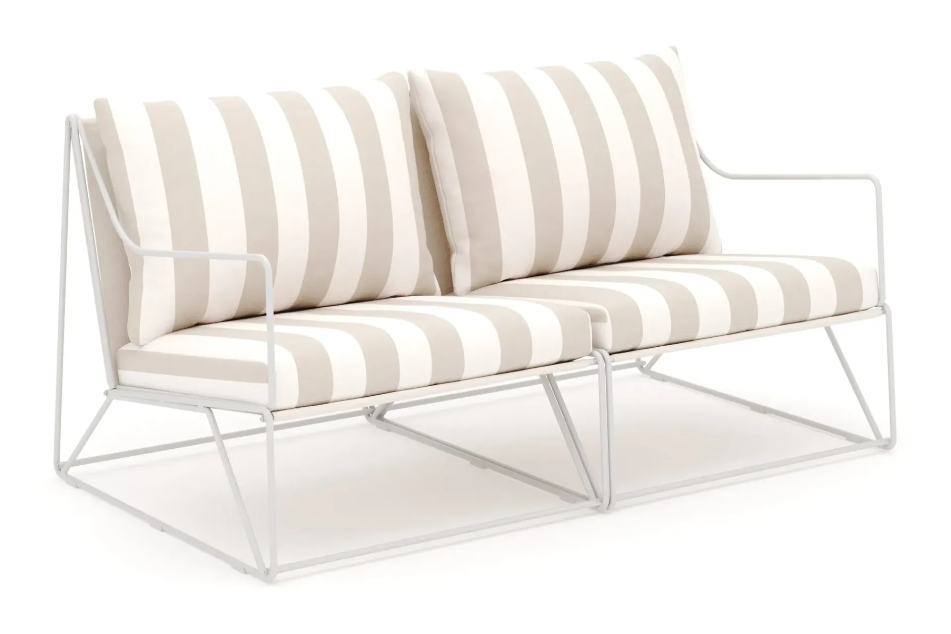 Comfort Garden Lounge Sofa|Lounge Sofa-Usteryd 2-seters Loungesofa Beige/Stripet