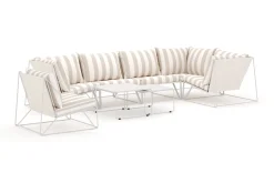 Comfort Garden Usteryd utendørs hjørnesofa 6-seters vendbar med lenestol