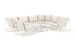 Comfort Garden Usteryd utendørs L-sofa 7-seter vendbar med lenestol
