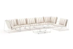 Comfort Garden Usteryd utendørs rett 6-seters sofa med lenestol