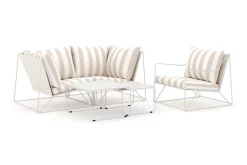 Comfort Garden Veranda & Terrasse|Loungesett-Usteryd utendørs rett 3-seters sofa med lenestol Beige