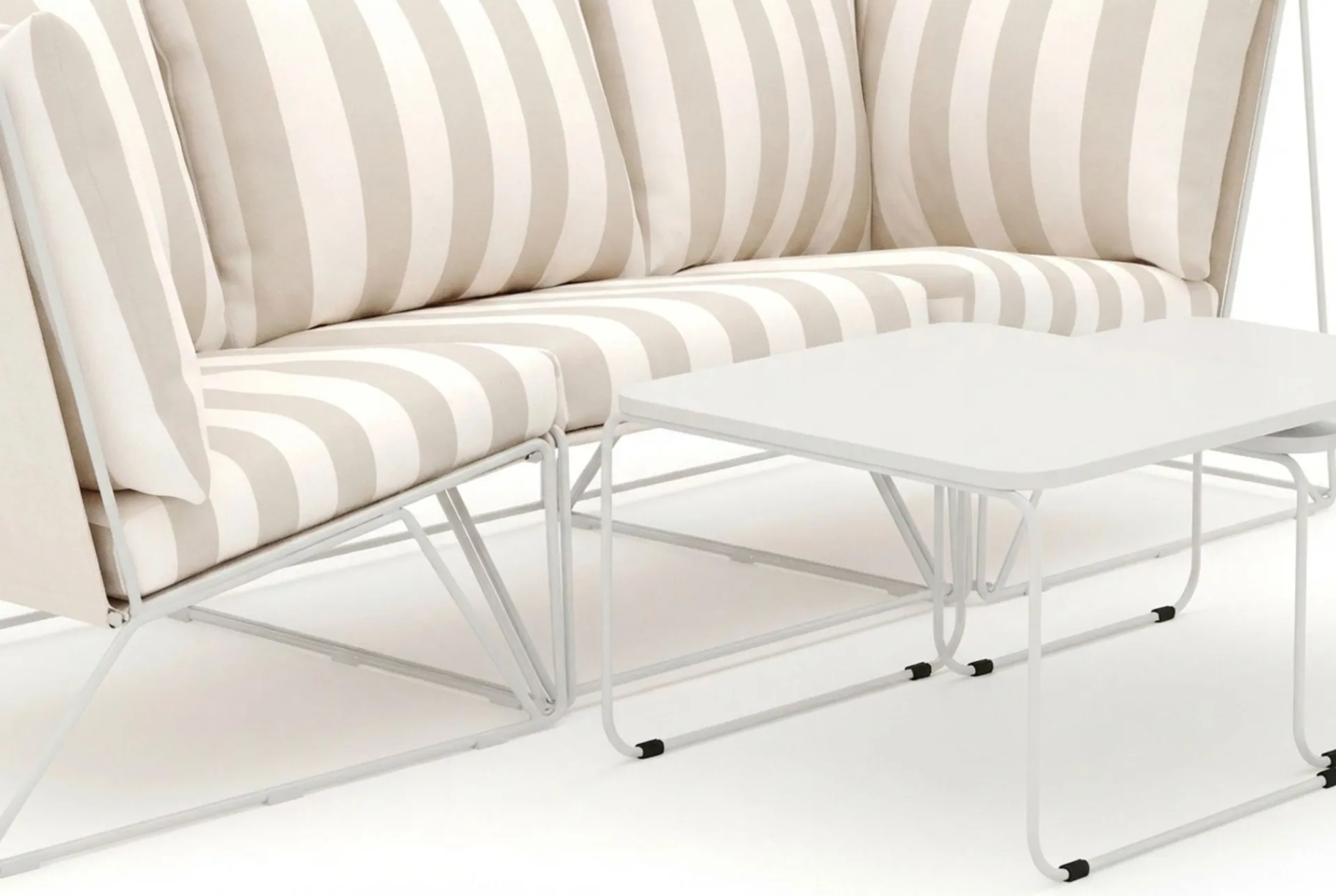Comfort Garden Veranda & Terrasse|Loungesett-Usteryd utendørs rett 3-seters sofa Beige