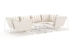 Comfort Garden Veranda & Terrasse|Loungemøbler Salg-Usteryd utendørs U-sofa 6-seters med lukket avslutning Beige