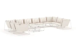 Comfort Garden Veranda & Terrasse|Loungesett-Usteryd utendørs U-sofa 10-seters med lukket avslutning Beige
