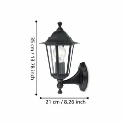 Entré|Fasadebelysning-Utvendig vegglampe Laterna Svart