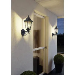 Entré|Fasadebelysning-Utvendig vegglampe Navedo Toppmontert Svart