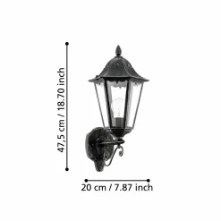 Entré|Fasadebelysning-Utvendig vegglampe Navedo Toppmontert Svart