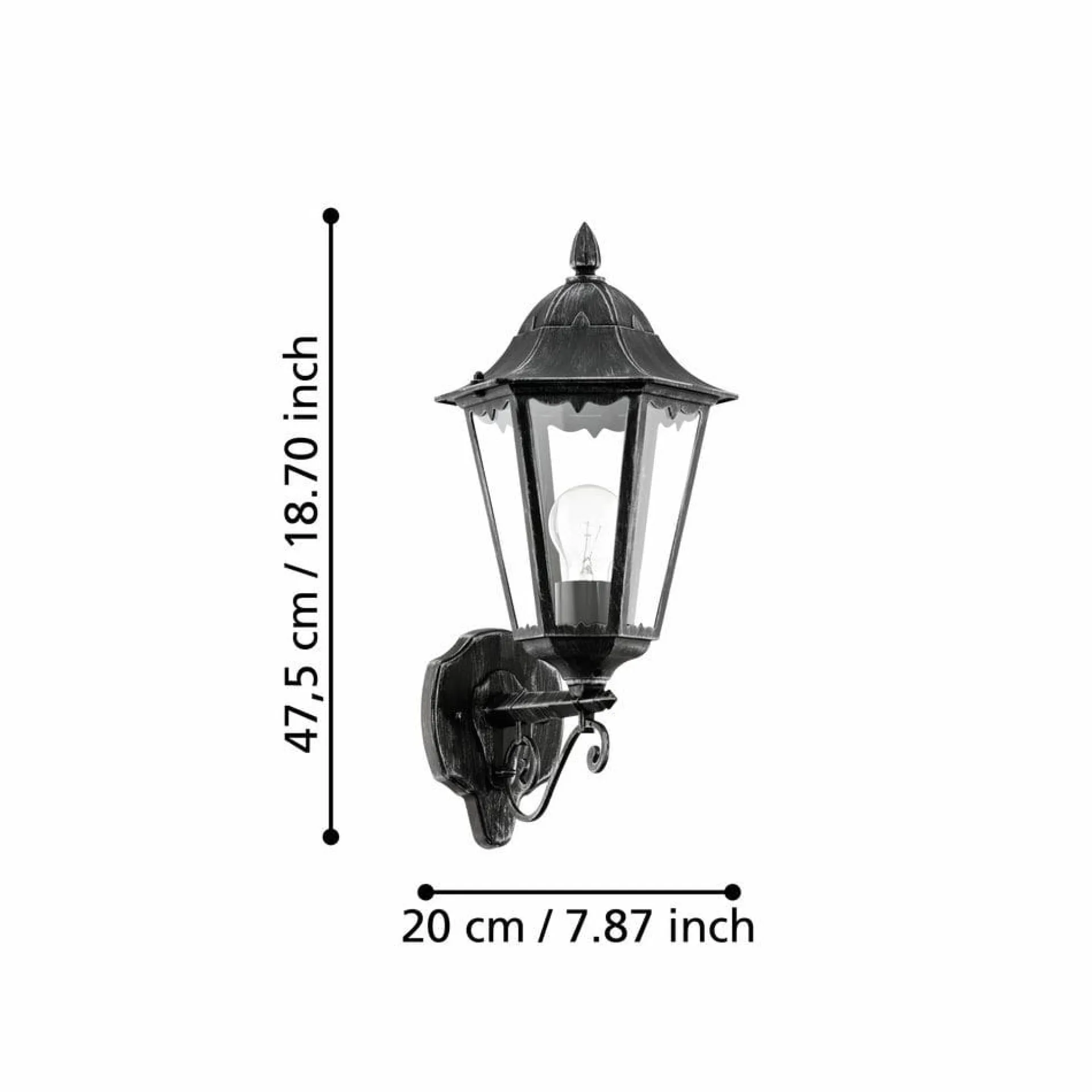 Entré|Fasadebelysning-Utvendig vegglampe Navedo Toppmontert Svart