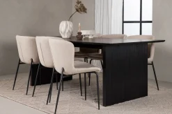 Venture Home Spisegrupper-Vail Matgruppe 200 cm Rektangulær med 6 Modesto stoler Beige,Svart