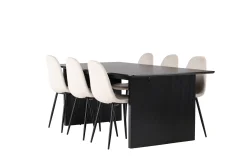 Venture Home Spisegrupper-Vail Matgruppe 200 cm Rektangulær med 6 Polar stoler Beige,Svart