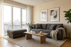 Scandinavian Choice Hjørnesofa-Valencia sofagruppe ekstra dyp 3-seters sofa + fotskammel Brun
