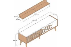 Tv-Møbelsett-Valensiya TV-møbelsett 140x45 cm Valnöt,Hvit,Marmor