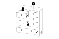 Scandinavian Choice Vallvidera Kommode 5 Skuffer 38x82 cm