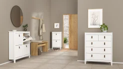 Tvilum Gangoppbevaring-Vallvidera Skoskap med 4 rom 103x25x103 cm Hvit