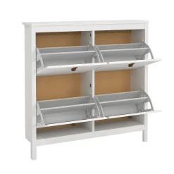 Tvilum Gangoppbevaring-Vallvidera Skoskap med 4 rom 103x25x103 cm Hvit