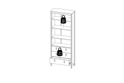 Scandinavian Choice Vitrineskap|Skap-Vallvidera Vitrineskap 78,05x199 cm Svart