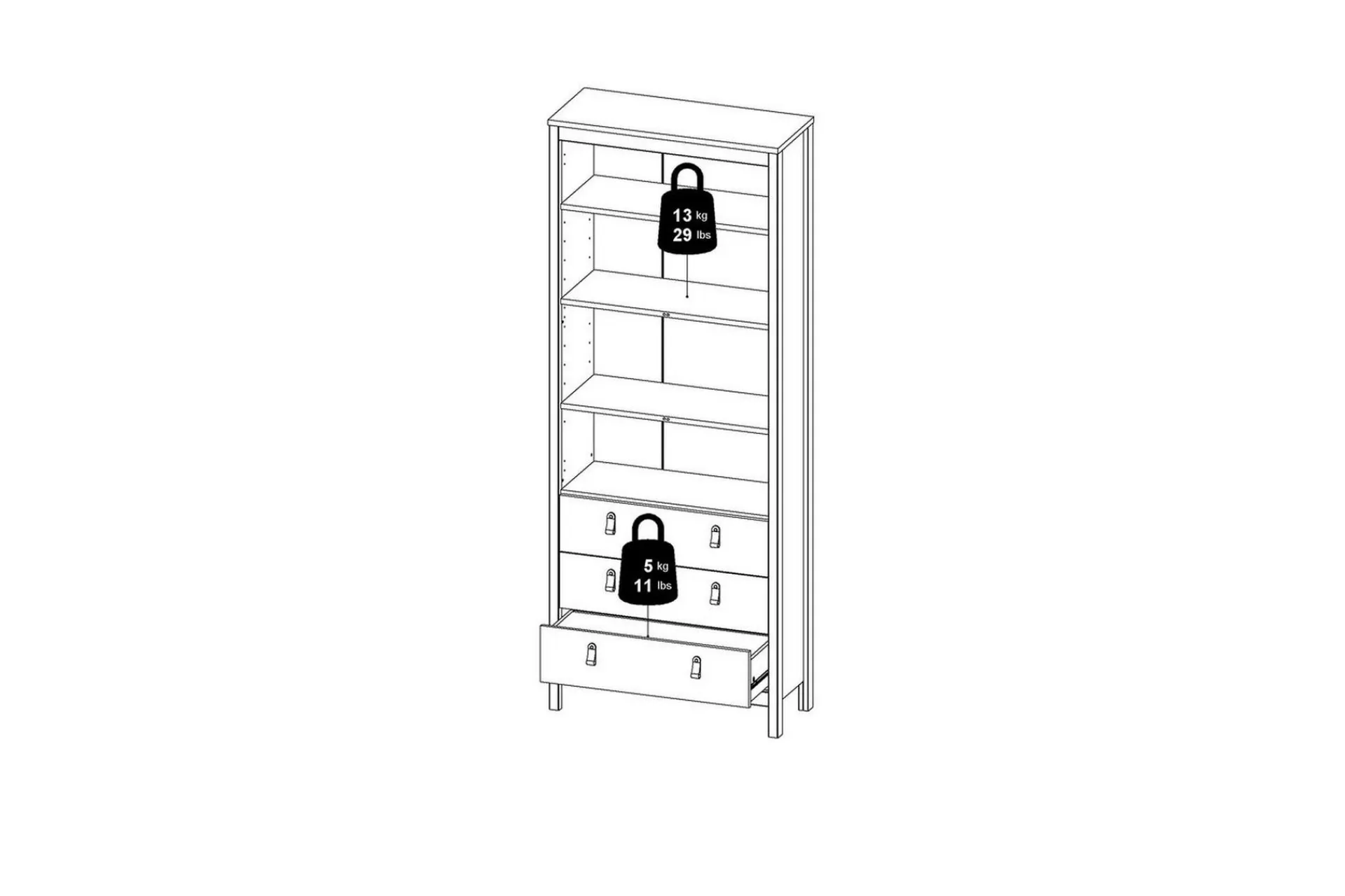 Scandinavian Choice Vitrineskap|Skap-Vallvidera Vitrineskap 78,05x199 cm Svart