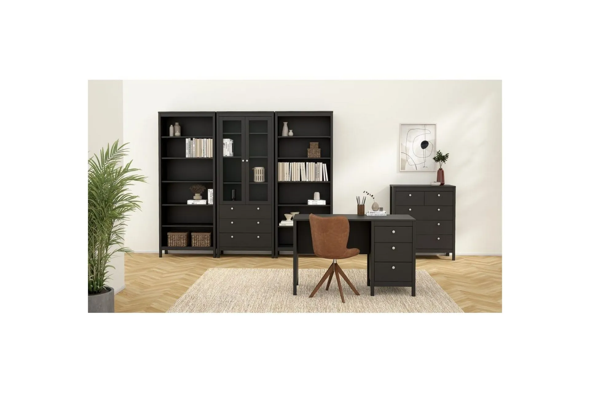 Scandinavian Choice Vitrineskap|Skap-Vallvidera Vitrineskap 78,05x199 cm Svart