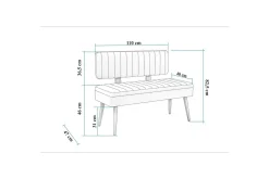 Entrebenk|Benk-Valsot Benker 110 cm Valnöt,Stein