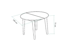Spisebord & Kjøkkenbord-Valsot Rundt Lite Spisebord 100 cm Valnöt