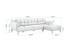 Sofa Med Sjeselong-Valsot 4-seters Sofa med Divan Antracit