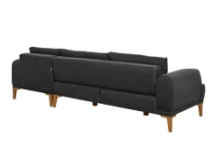 Sofa Med Sjeselong-Valsot 4-seters Sofa med Divan Antracit