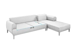 Sofa Med Sjeselong-Valsot 4-seters Sofa med Divan Antracit