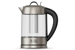 Black+Decker Produkter For Å Varme & Koke|Kaffemaskin & Kaffetilbehør-Vannkoker i Glass med Te-filter 1.7L Sølv