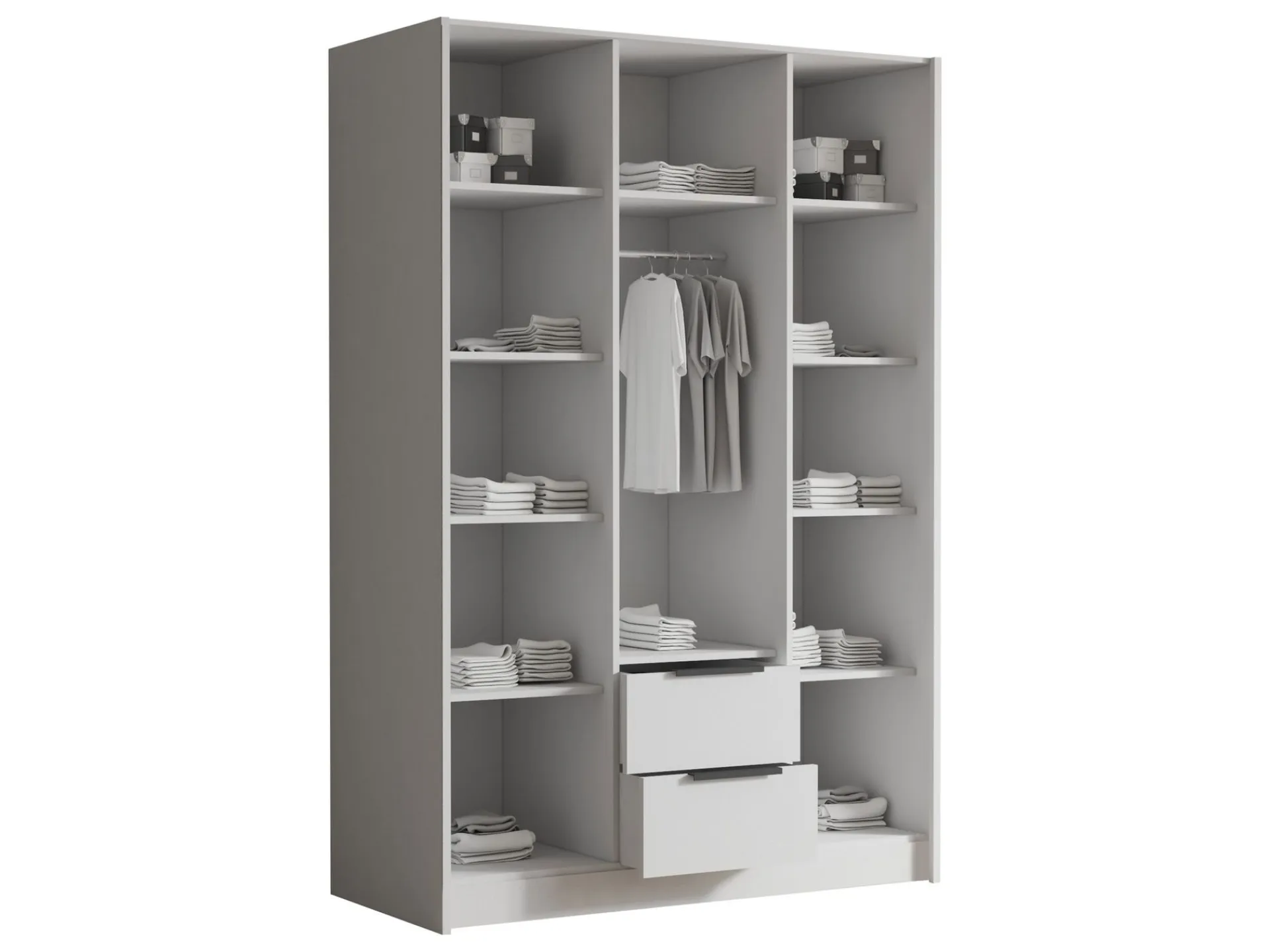 Garderober & Garderobesystem-Varros Garderobeskapeskap med speil 150x216 cm Hvit