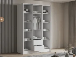 Garderober & Garderobesystem-Varros Garderobeskapeskap med speil 150x216 cm Hvit