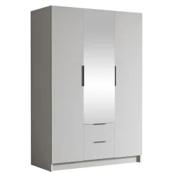 Garderober & Garderobesystem-Varros Garderobeskapeskap med speil 150x216 cm Hvit