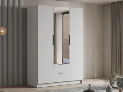 Garderober & Garderobesystem-Varros Garderobeskapeskap med speil 150x216 cm Hvit