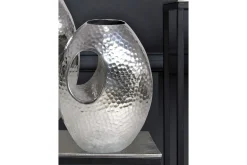 Wohnling Blomstervase-Vase Sett av 2 Aluminium Hamret utseende, moderne loftstil Sølv