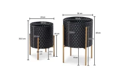 Vase Wohnling Sett av 2 Aluminium Blomster Plantepotte 3D Sirkel Overflate Moderne