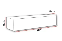 Tv-Benk & Mediabenk-Vasil TV-benk 180 cm Hvit høyglans uten LED,Hvit