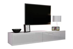 Tv-Benk & Mediabenk-Vasil TV-benk 180 cm Hvit høyglans uten LED,Hvit