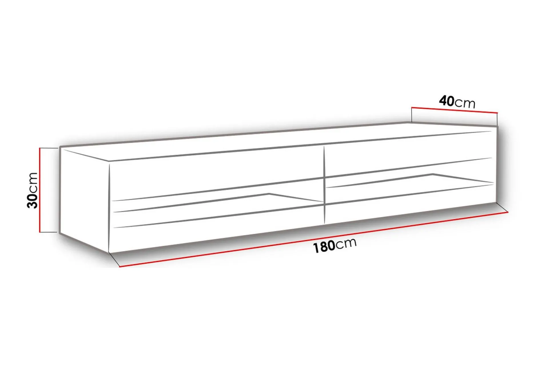 Tv-Benk & Mediabenk-Vasil TV-benk 180 cm Åpen Hylle Hvit høyglans uten LED,Hvit