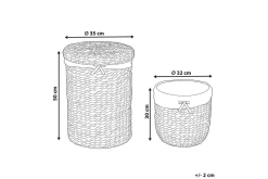 Kurver-Vaskekurver Danang sett av 2 Beige