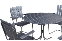 Veranda & Terrasse|Loungesett-Vaxholm Spisegruppe Rund Mørkegrå