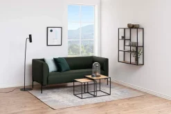 Vegghylle-Vegghylle HOME4YOU Seaford 75x20x91 cm Eik vill-eik-utseende med svart ramme