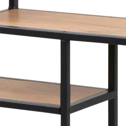 Vegghylle-Vegghylle HOME4YOU Seaford 75x20x91 cm Eik vill-eik-utseende med svart ramme