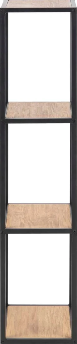 Vegghylle-Vegghylle HOME4YOU Seaford 24x37x108 cm Eik vill-eik-utseende med svart ramme