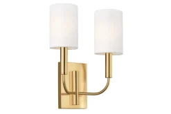 Nattbordslampe-Vegglampe Feiss Brianna 289x359x165 mm Messing